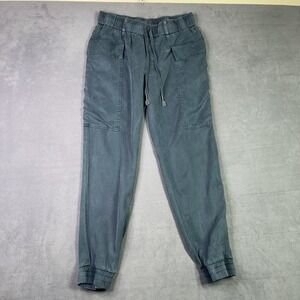 Young Fabulous & Broke Jogger Pants Womens Small Teal Tencel Cargo Elastic Waist